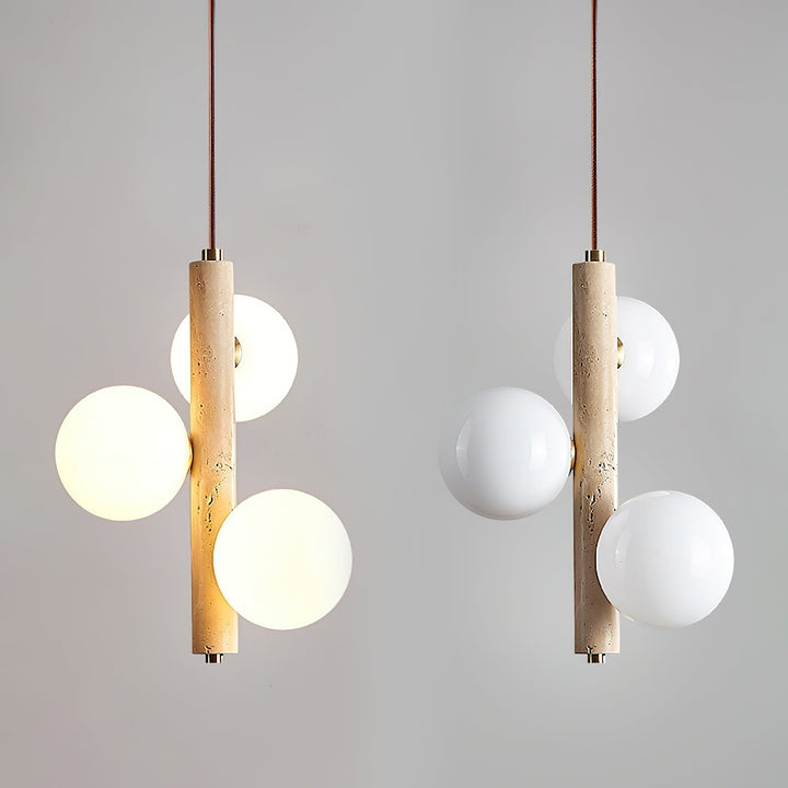 Aursorel Suspension Multi-Globe en Travertin - Neutralighting