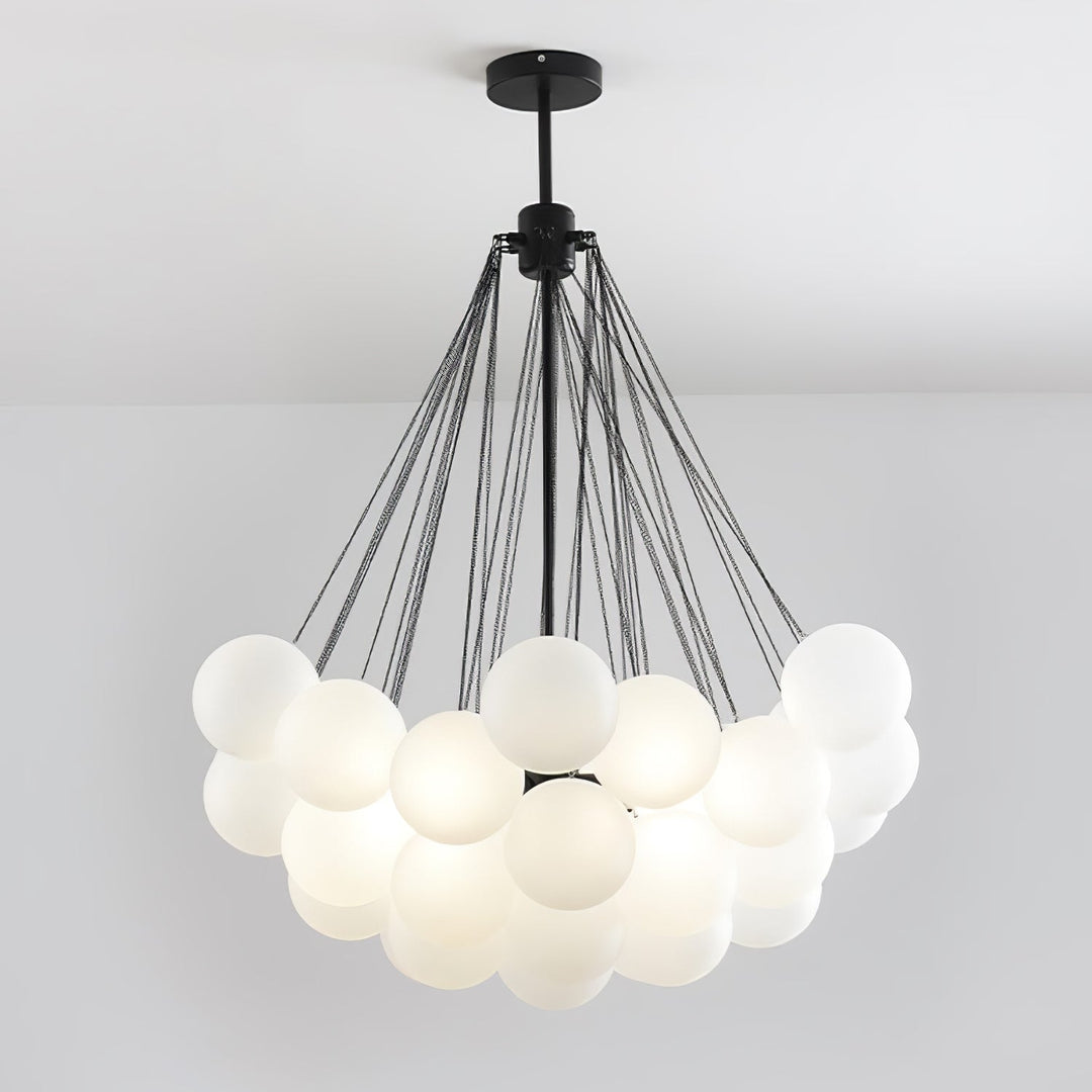 Lustra Chandelier Bulles en Verre Satiné - Neutralighting