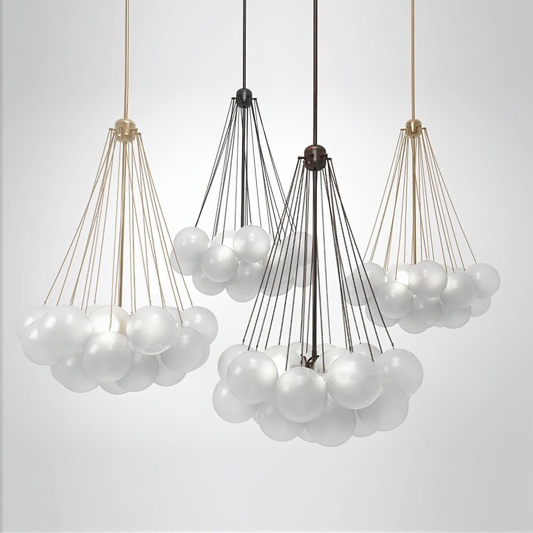 Lustra Chandelier Bulles en Verre Satiné - Neutralighting