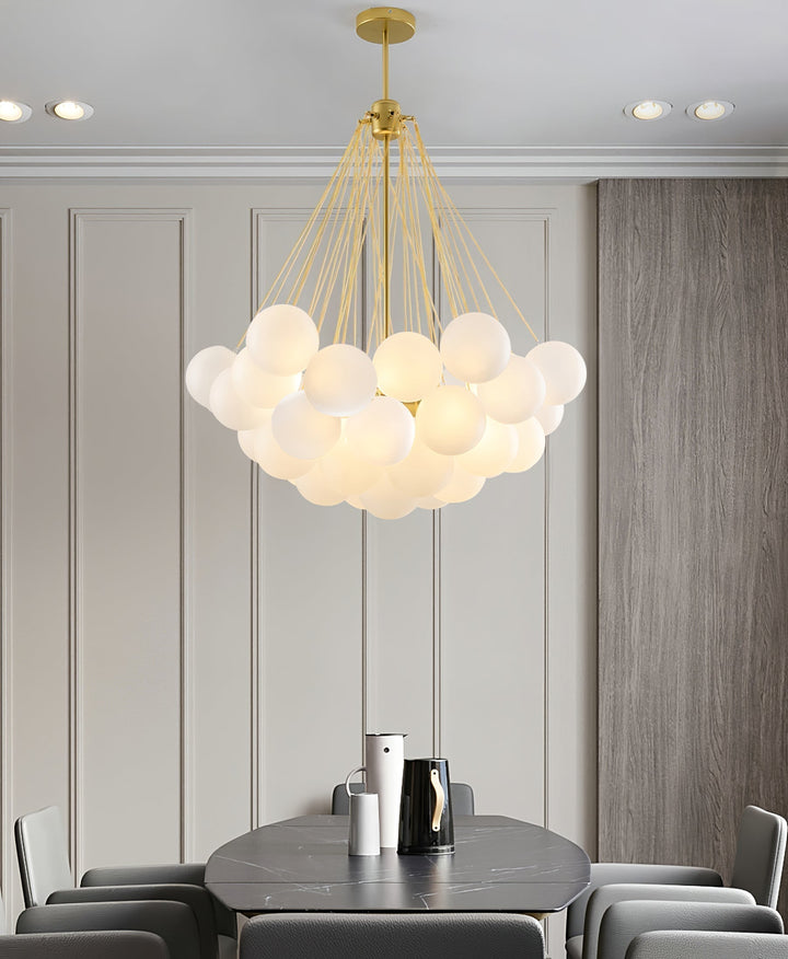 Lustra Chandelier Bulles en Verre Satiné - Neutralighting