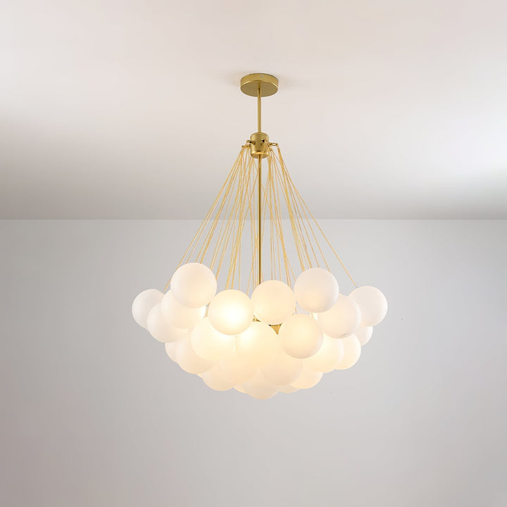 Lustra Chandelier Bulles en Verre Satiné - Neutralighting