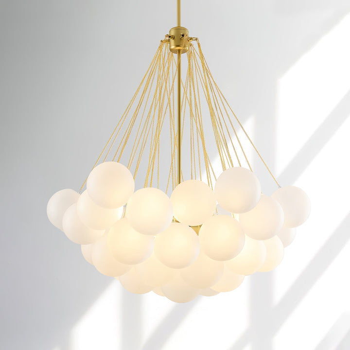 Lustra Chandelier Bulles en Verre Satiné - Neutralighting