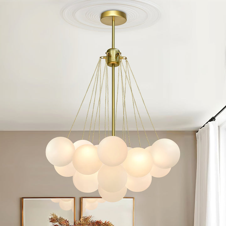 Lustra Chandelier Bulles en Verre Satiné - Neutralighting