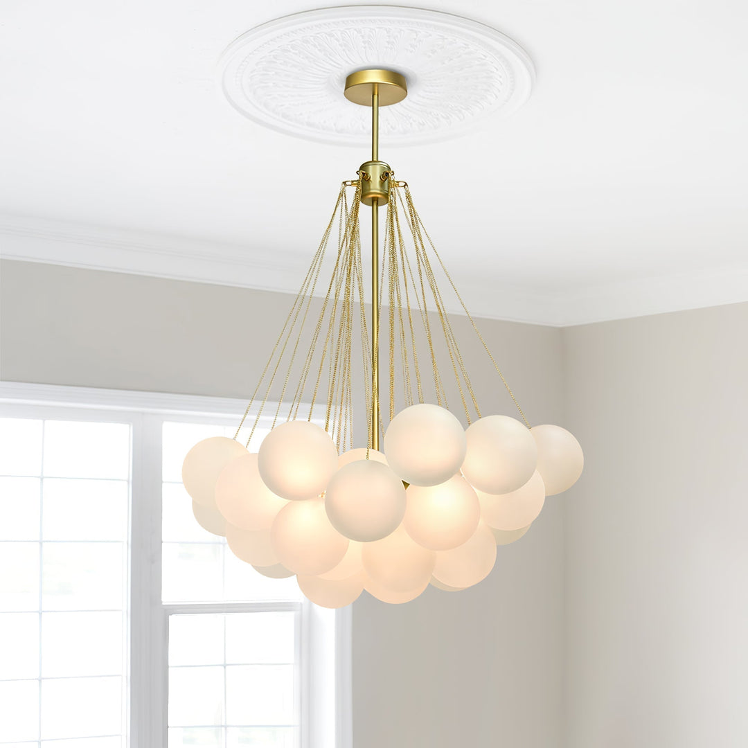 Lustra Chandelier Bulles en Verre Satiné - Neutralighting