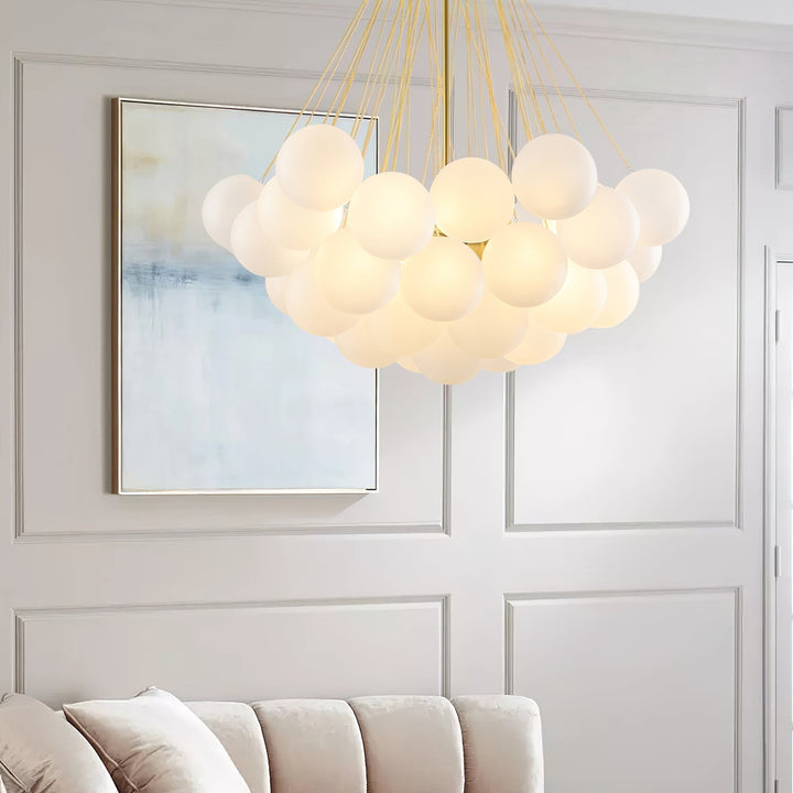 Lustra Chandelier Bulles en Verre Satiné - Neutralighting
