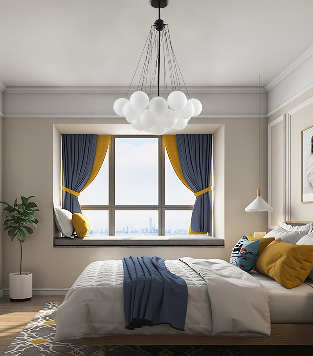 Lustra Chandelier Bulles en Verre Satiné - Neutralighting