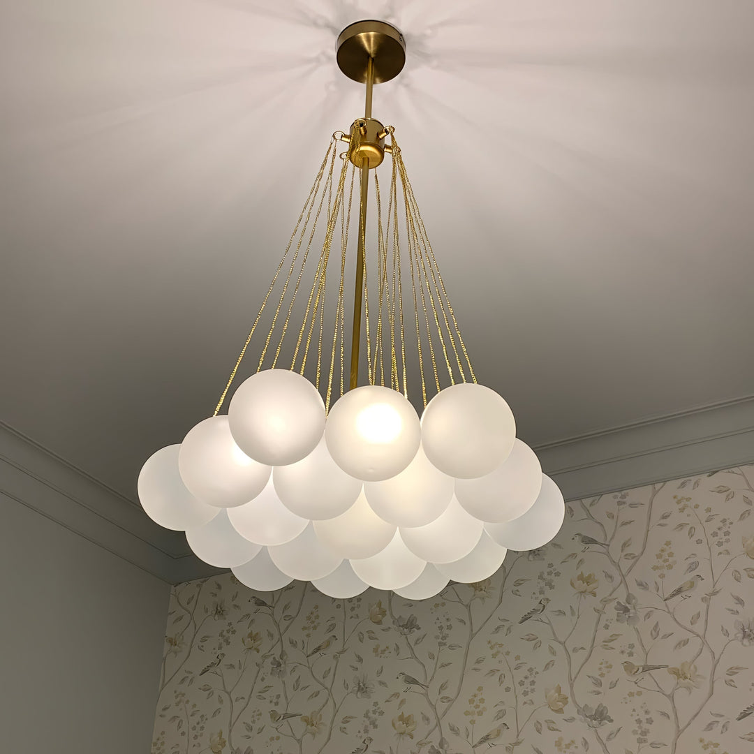 Lustra Chandelier Bulles en Verre Satiné - Neutralighting