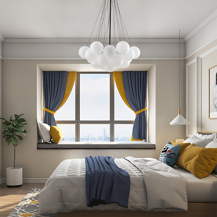 Lustra Chandelier Bulles en Verre Satiné - Neutralighting