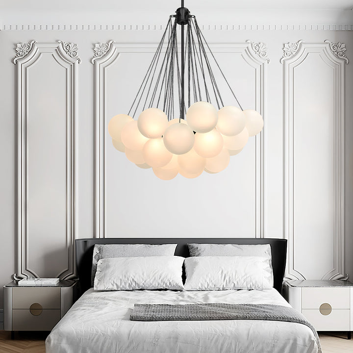 Lustra Chandelier Bulles en Verre Satiné - Neutralighting
