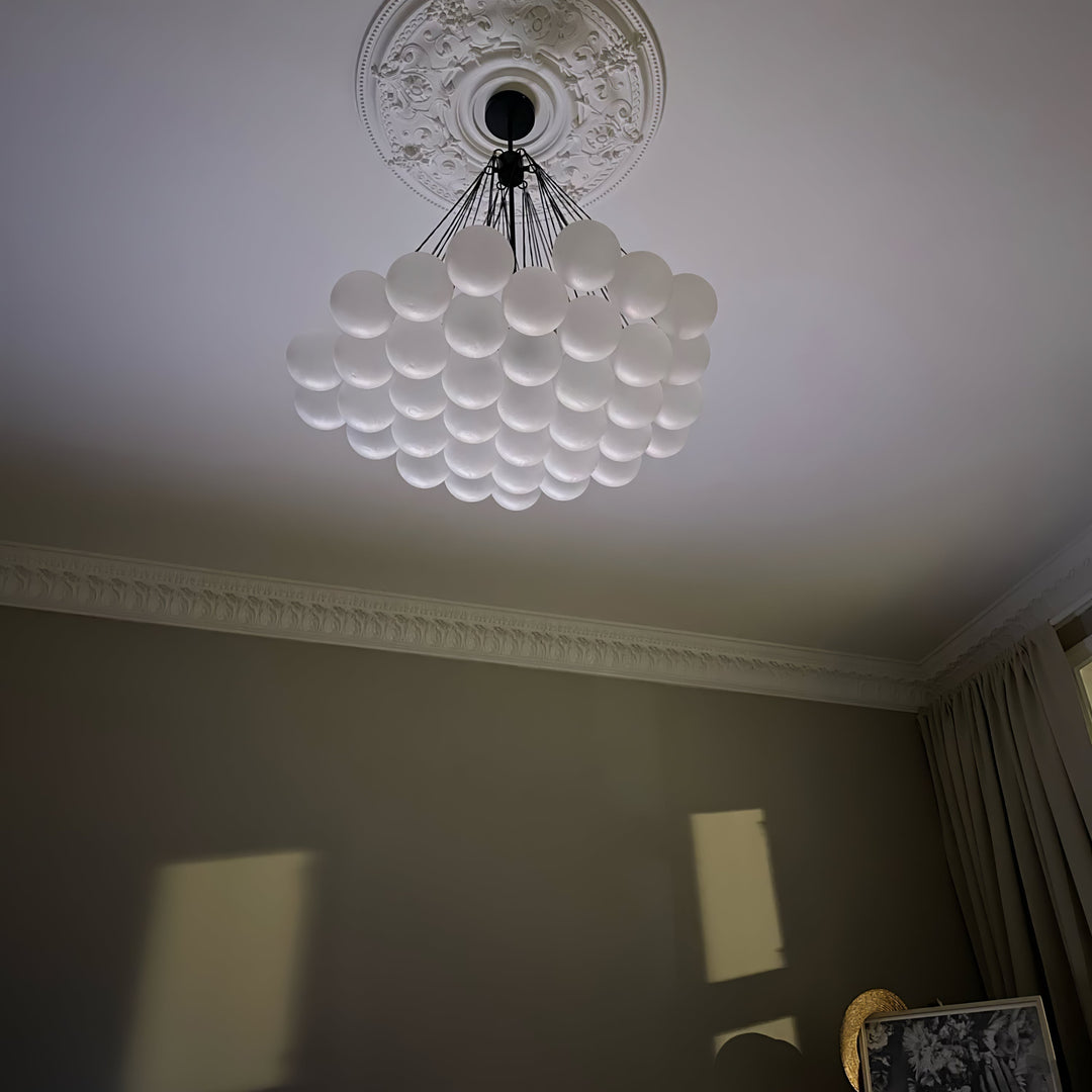 Lustra Chandelier Bulles en Verre Satiné - Neutralighting