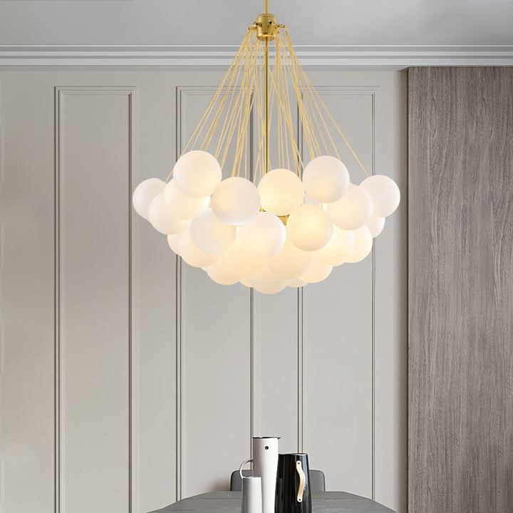 Lustra Chandelier Bulles en Verre Satiné - Neutralighting