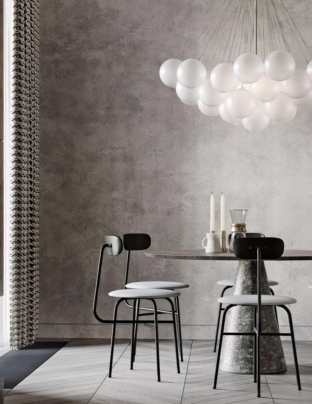Lustra Chandelier Bulles en Verre Satiné - Neutralighting