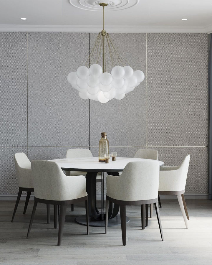 Lustra Chandelier Bulles en Verre Satiné - Neutralighting