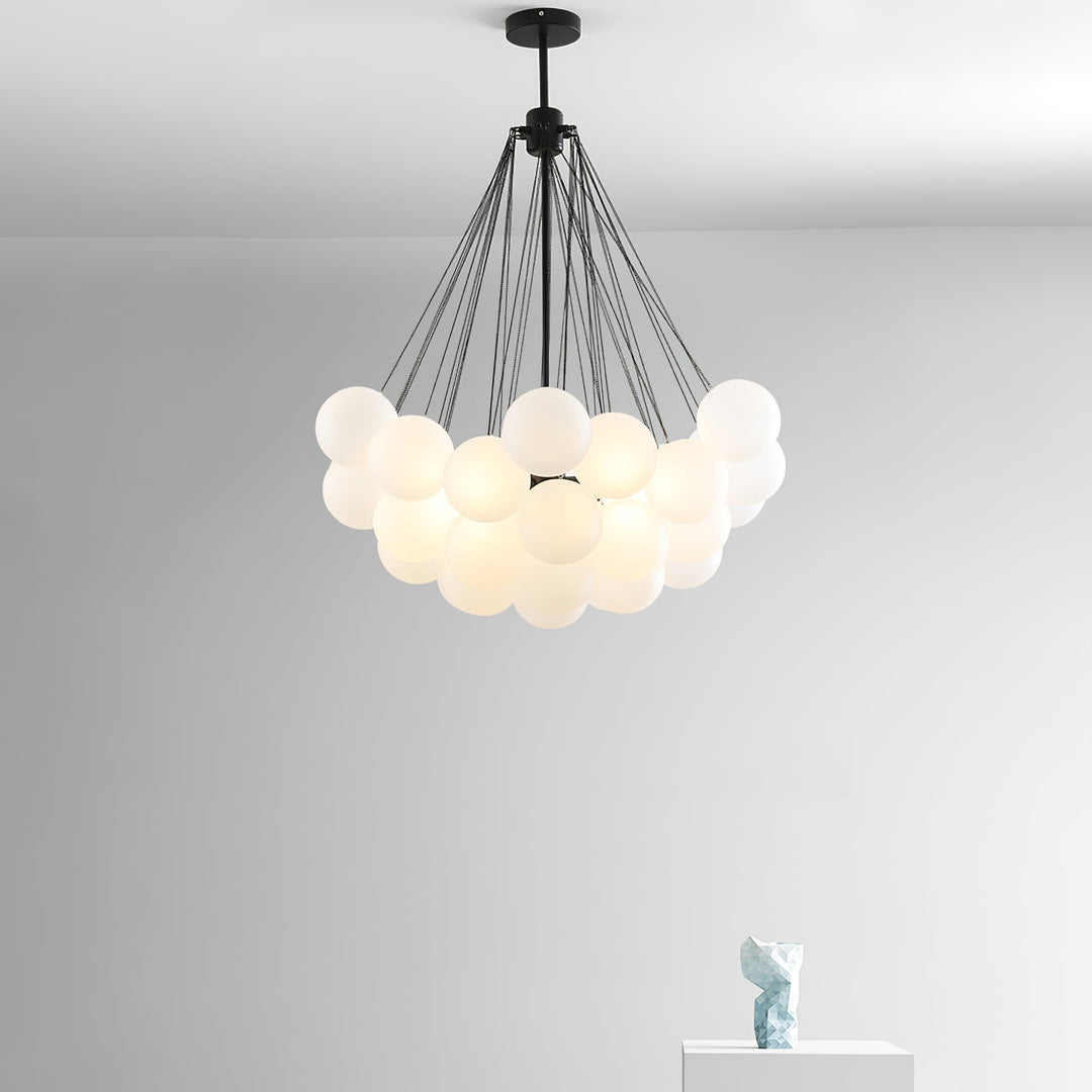 Lustra Chandelier Bulles en Verre Satiné - Neutralighting