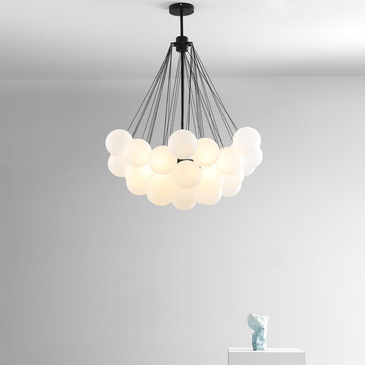 Lustra Chandelier Bulles en Verre Satiné - Neutralighting