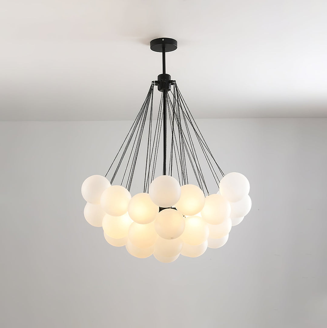 Lustra Chandelier Bulles en Verre Satiné - Neutralighting