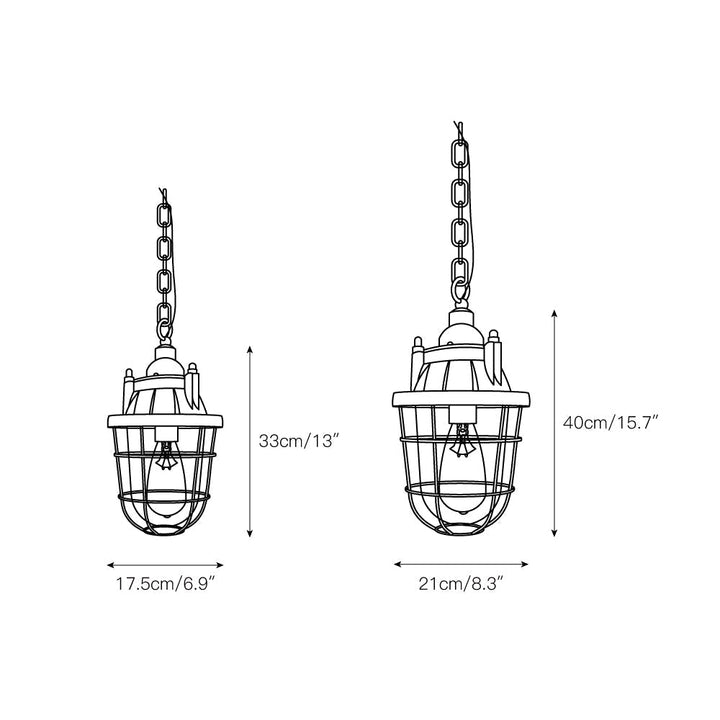 Celest Suspension Métal Verre Cage Industrielle Vintage - Neutralighting