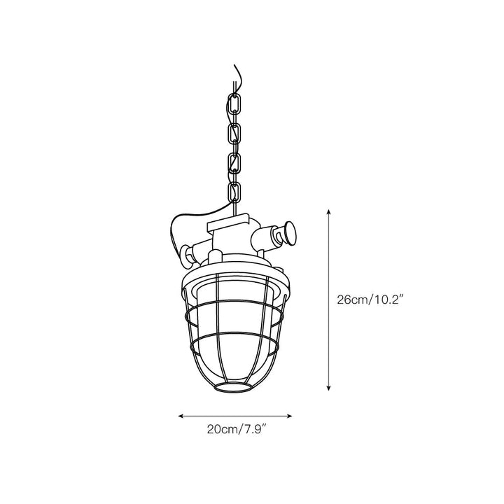 Celest Suspension Métal Verre Cage Industrielle Vintage - Neutralighting