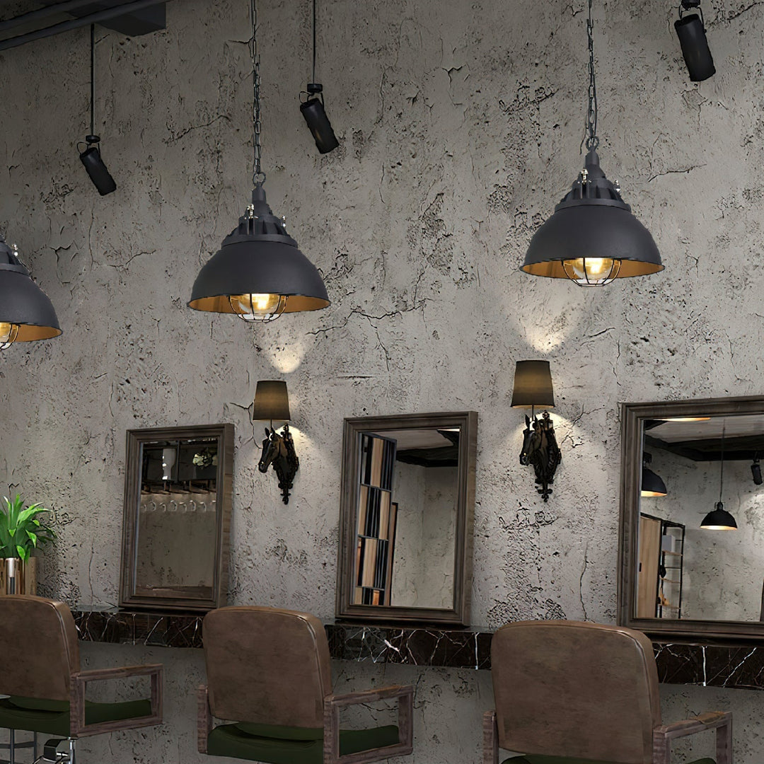 Celest Suspension Métal Verre Cage Industrielle Vintage - Neutralighting