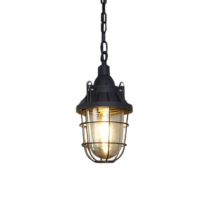Celest Suspension Métal Verre Cage Industrielle Vintage - Neutralighting