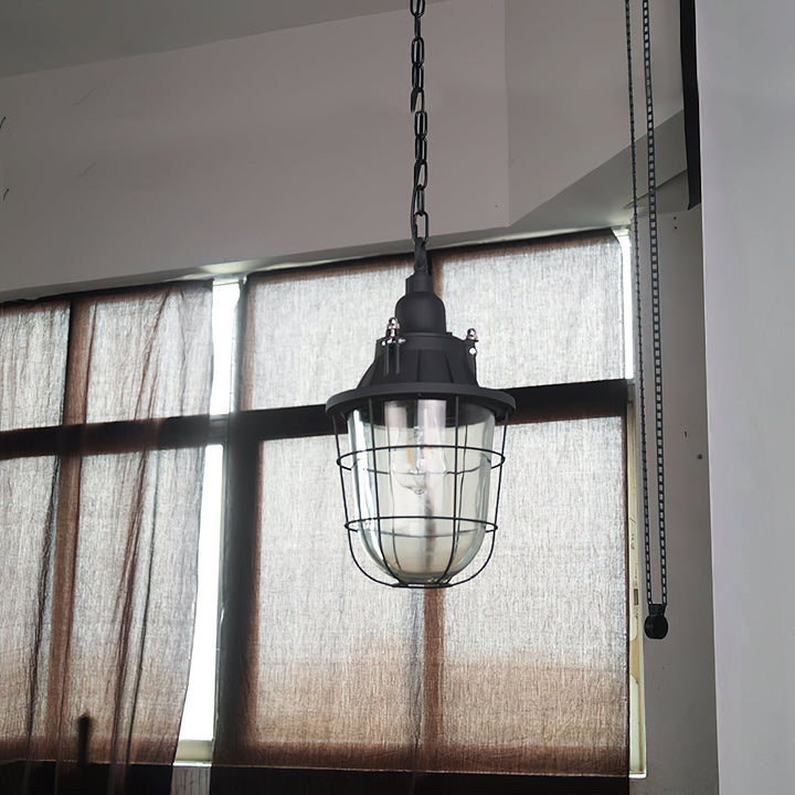 Celest Suspension Métal Verre Cage Industrielle Vintage - Neutralighting