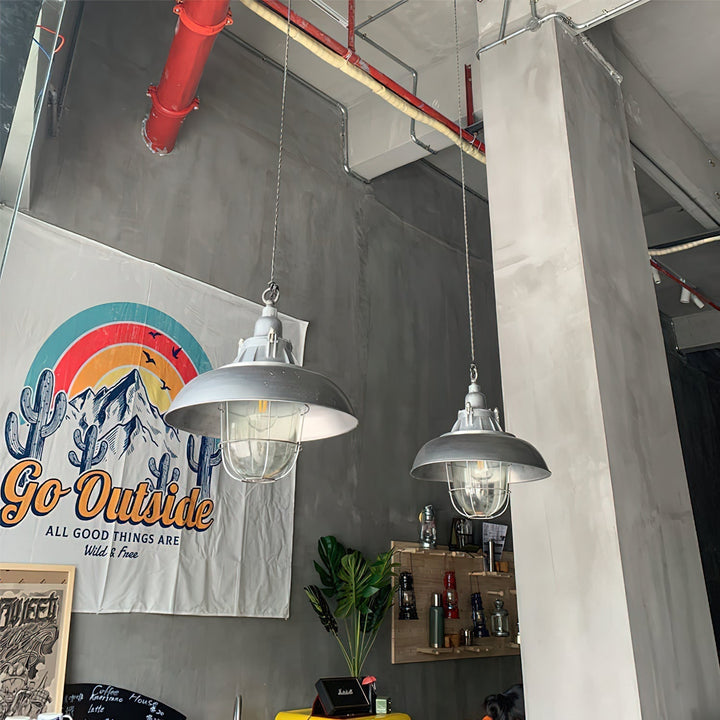 Celest Suspension Métal Verre Cage Industrielle Vintage - Neutralighting