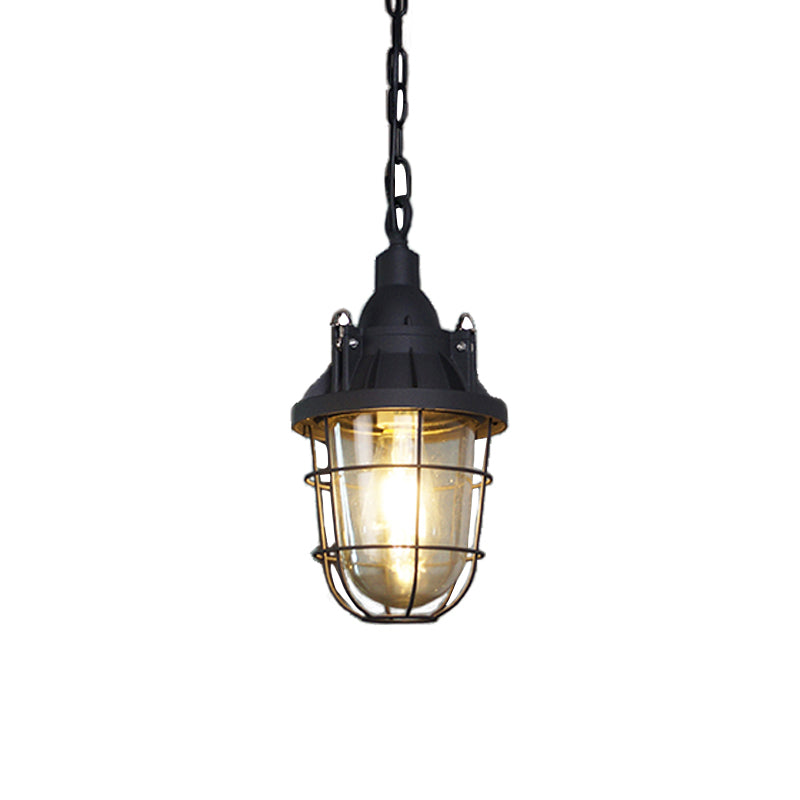 Celest Suspension Métal Verre Cage Industrielle Vintage - Neutralighting