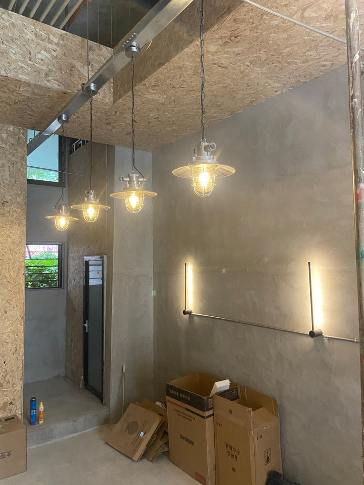 Celest Suspension Métal Verre Cage Industrielle Vintage - Neutralighting