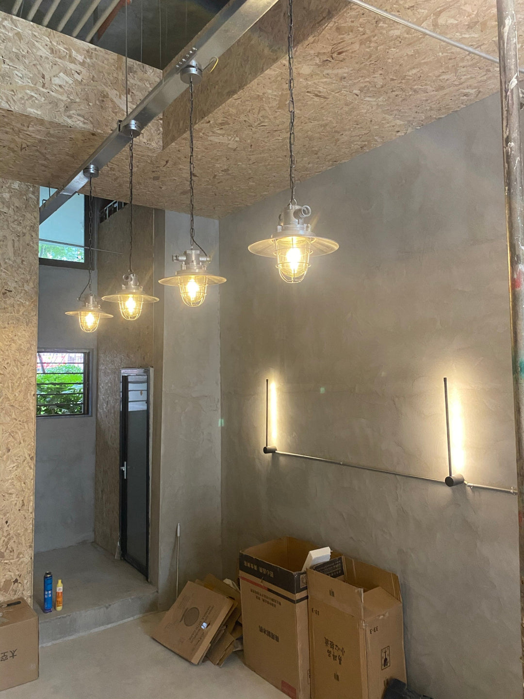 Celest Suspension Métal Verre Cage Industrielle Vintage - Neutralighting