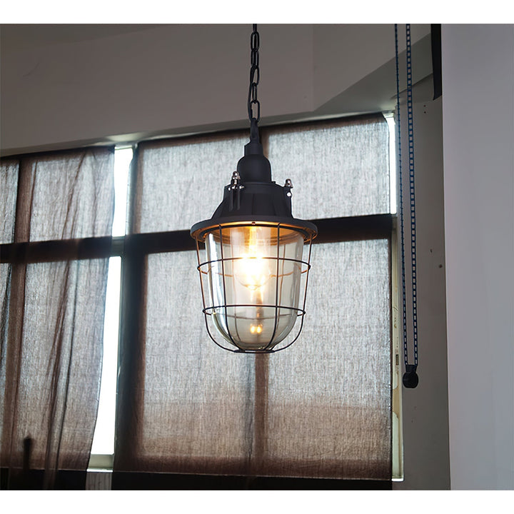Celest Suspension Métal Verre Cage Industrielle Vintage - Neutralighting