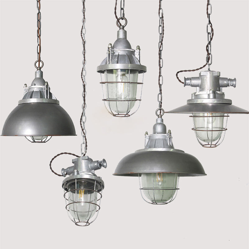 Celest Suspension Métal Verre Cage Industrielle Vintage - Neutralighting