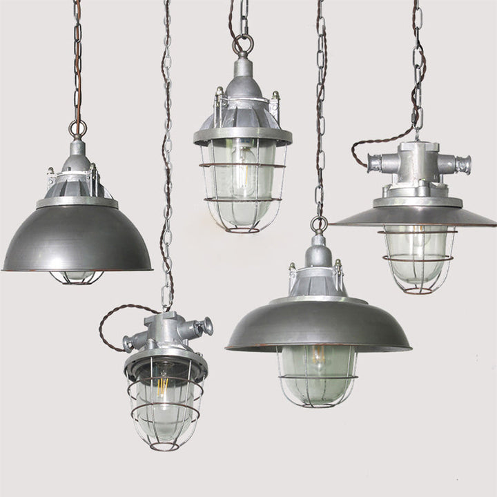 Celest Suspension Métal Verre Cage Industrielle Vintage - Neutralighting