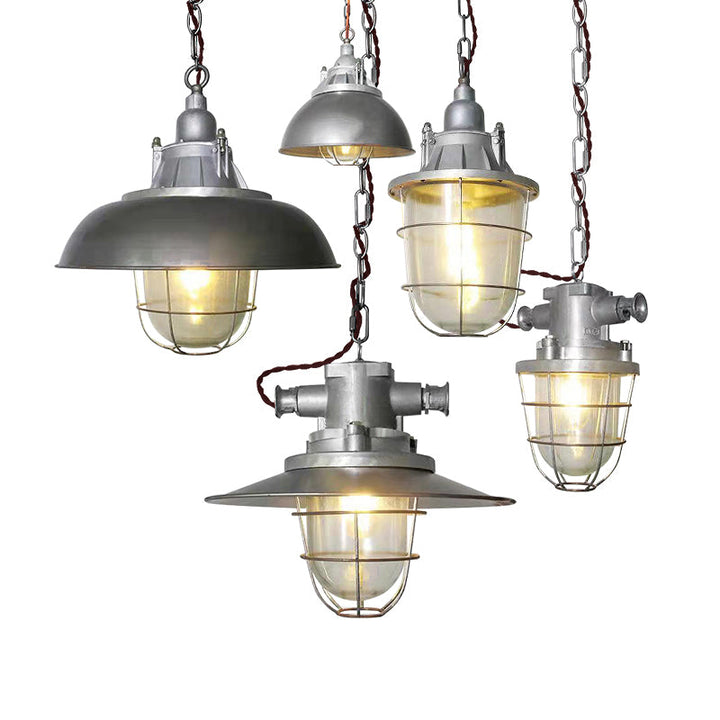 Celest Suspension Métal Verre Cage Industrielle Vintage - Neutralighting