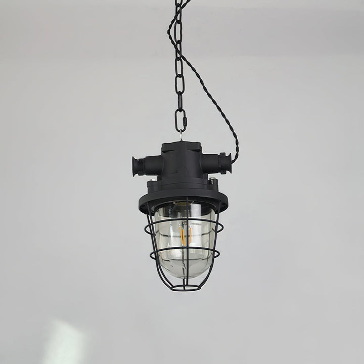 Celest Suspension Métal Verre Cage Industrielle Vintage - Neutralighting