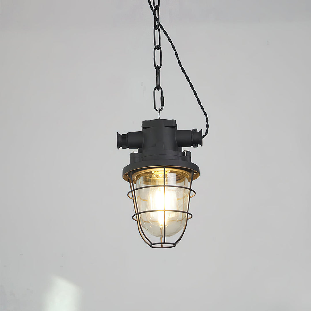 Celest Suspension Métal Verre Cage Industrielle Vintage - Neutralighting