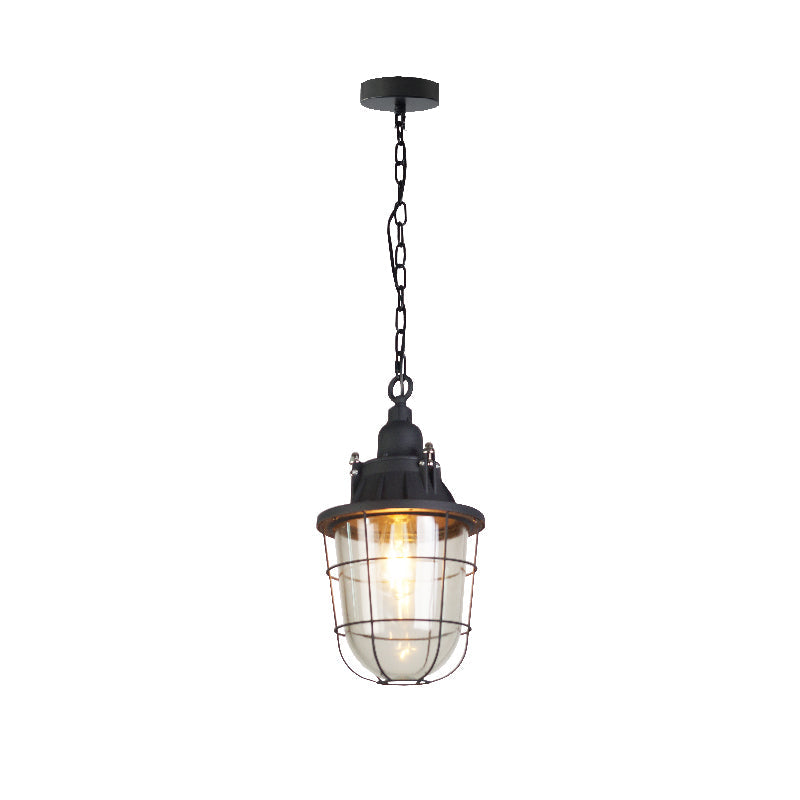 Celest Suspension Métal Verre Cage Industrielle Vintage - Neutralighting