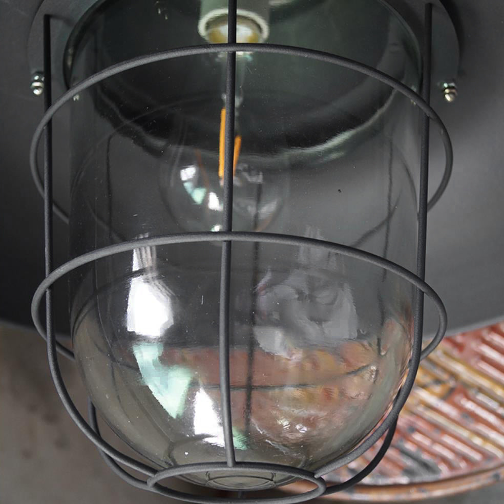 Celest Suspension Métal Verre Cage Industrielle Vintage - Neutralighting