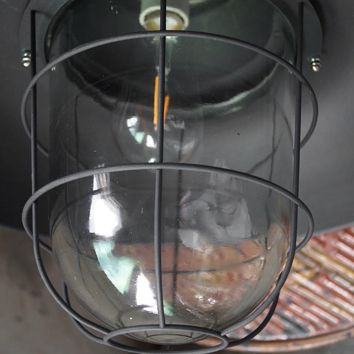 Celest Suspension Métal Verre Cage Industrielle Vintage - Neutralighting