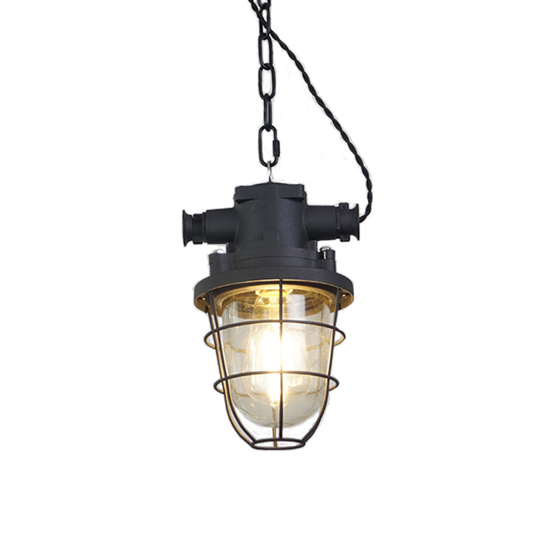 Celest Suspension Métal Verre Cage Industrielle Vintage - Neutralighting