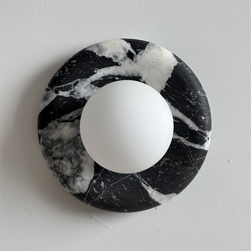 Uvinos Applique Murale Moderne Minimaliste en Marbre Noir - Neutralighting