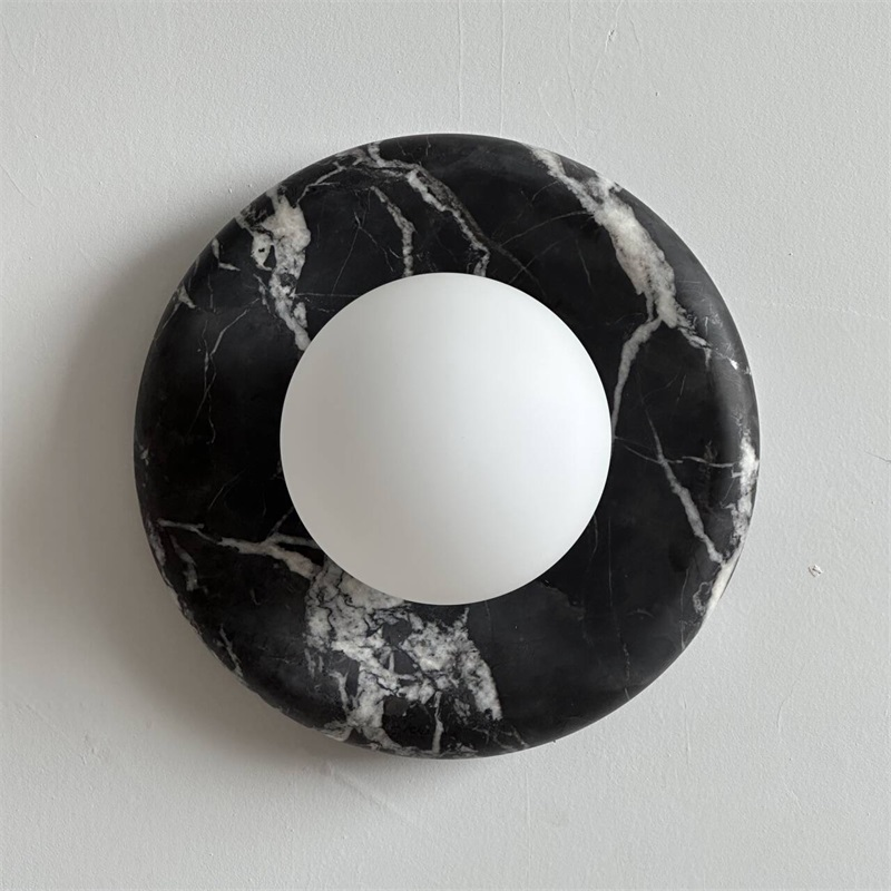 Uvinos Applique Murale Moderne Minimaliste en Marbre Noir - Neutralighting