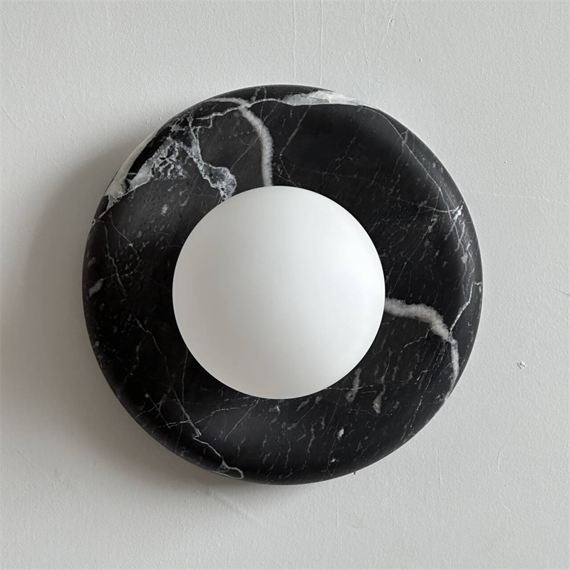 Uvinos Applique Murale Moderne Minimaliste en Marbre Noir - Neutralighting