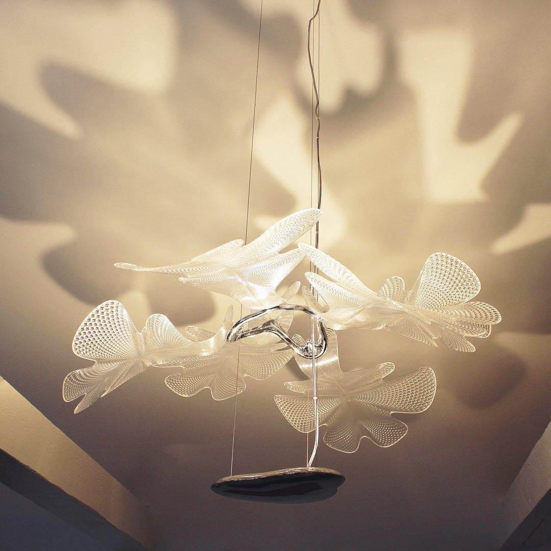 Solara Chandelier Suspension Feuille Transparente - Neutralighting