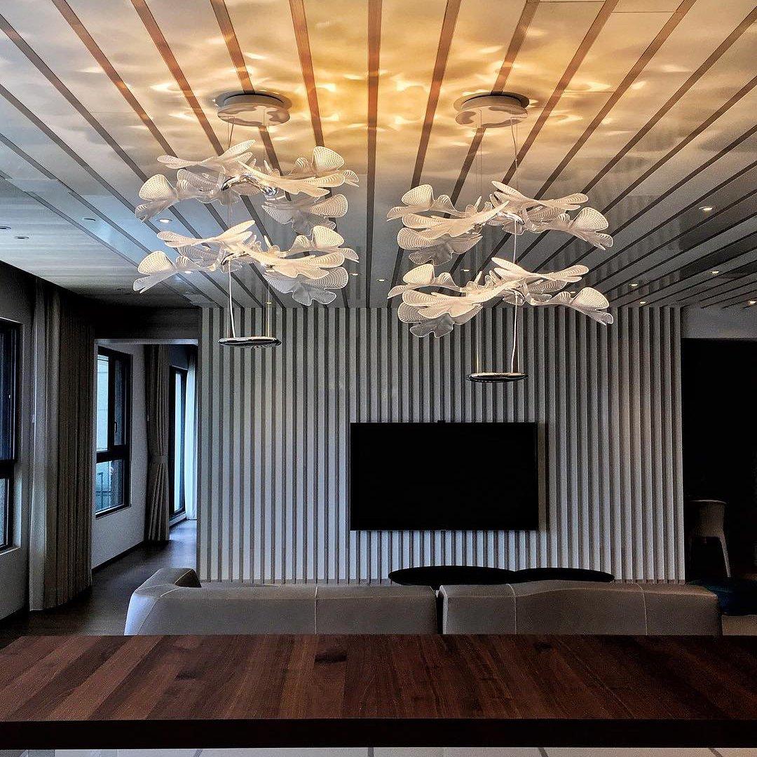 Solara Chandelier Suspension Feuille Transparente - Neutralighting