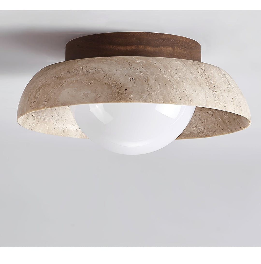 Ashaionis Lampe Plafonnier Disc-Dôme en Travertin - Neutralighting