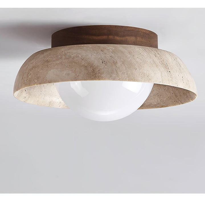 Ashaionis Lampe Plafonnier Disc-Dôme en Travertin - Neutralighting