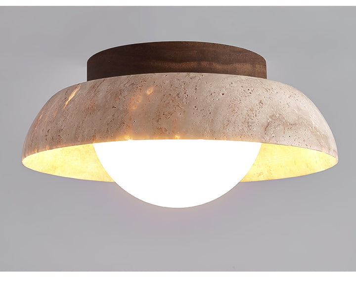 Ashaionis Lampe Plafonnier Disc-Dôme en Travertin - Neutralighting