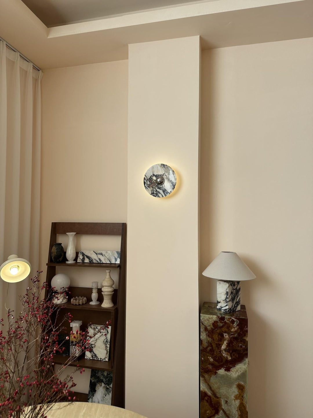 Alter Applique Murale Ronde en Marbre et Métal Style Minimaliste Moderne - Neutralighting