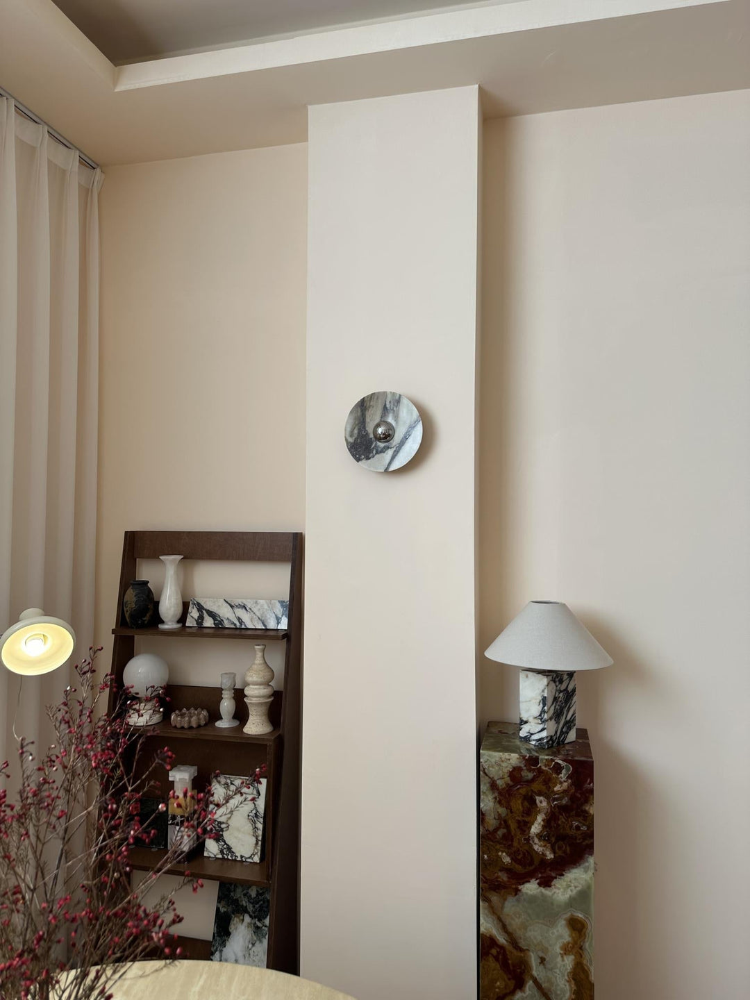 Alter Applique Murale Ronde en Marbre et Métal Style Minimaliste Moderne - Neutralighting