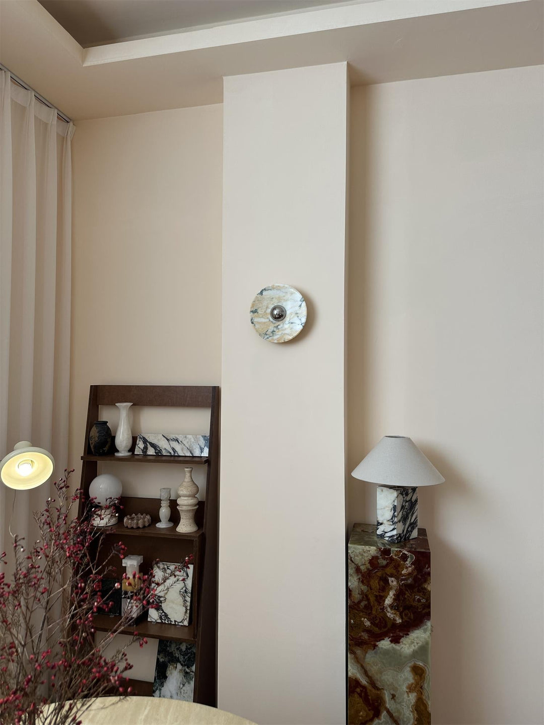 Alter Applique Murale Ronde en Marbre et Métal Style Minimaliste Moderne - Neutralighting